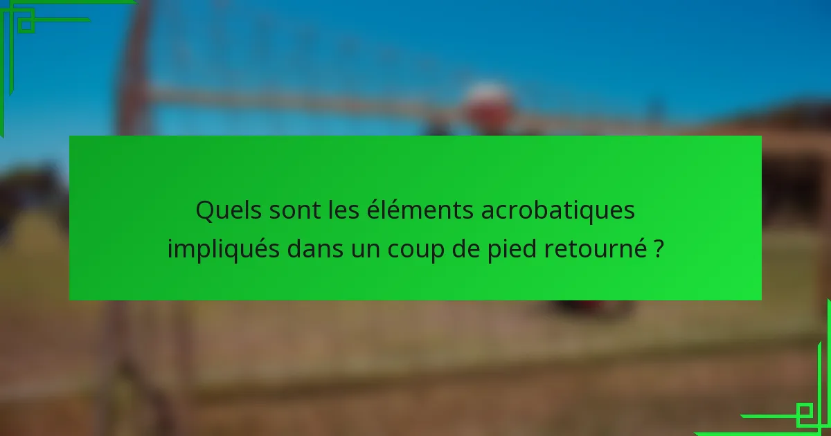 Quels sont les éléments acrobatiques impliqués dans un coup de pied retourné ?
